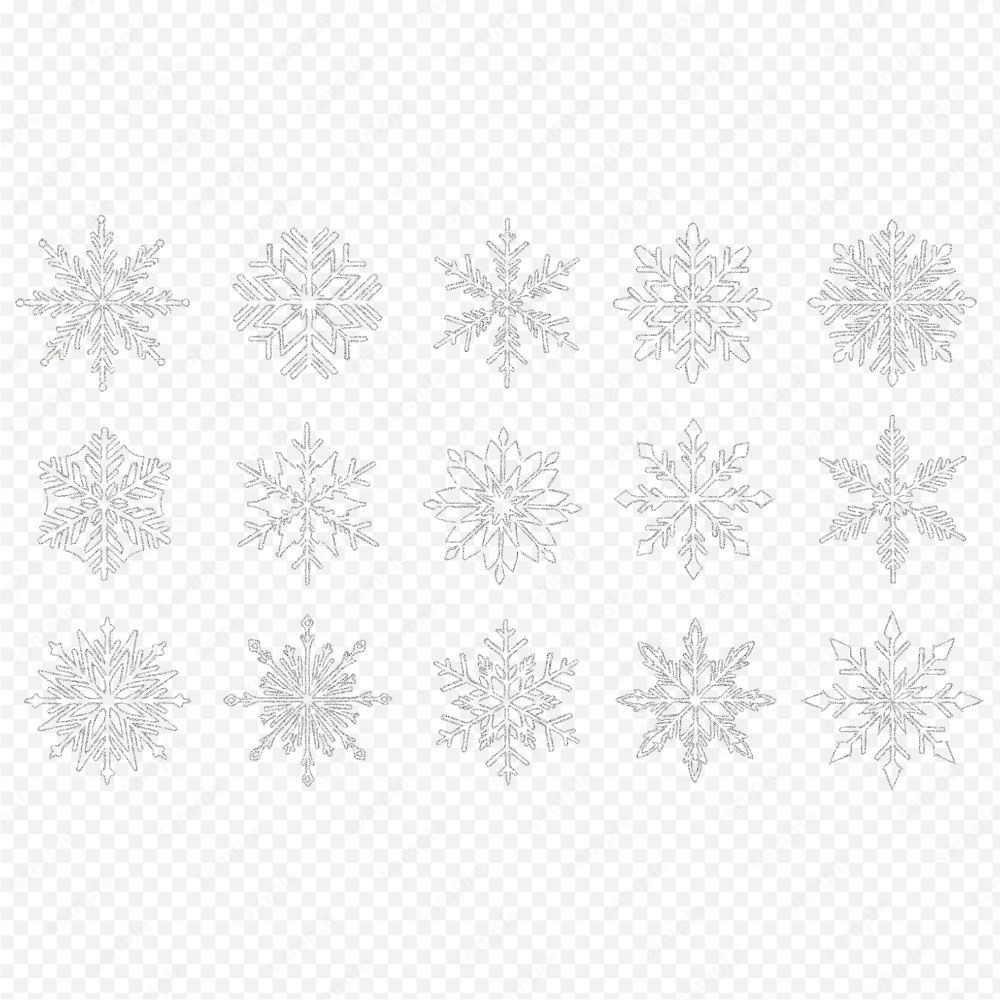 雪の結晶のおしゃれなラインアート120パターン / 4色セット