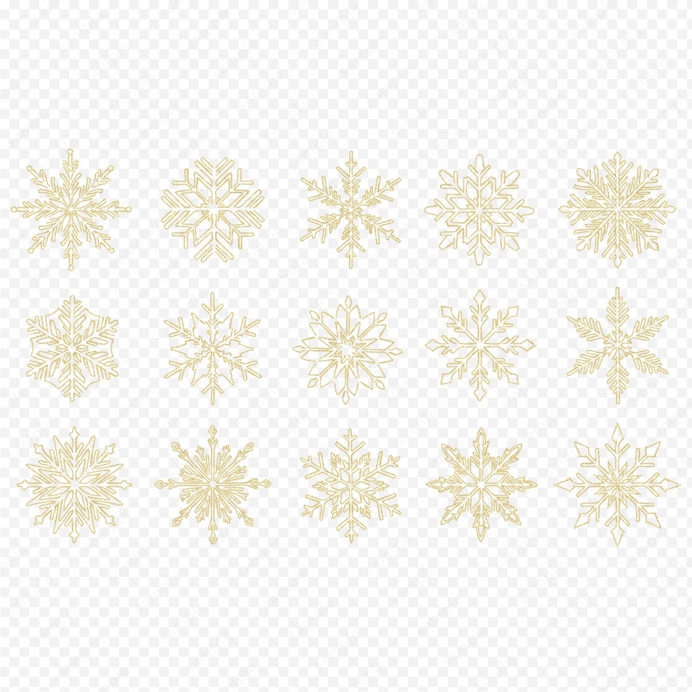 雪の結晶のおしゃれなラインアート120パターン / 4色セット