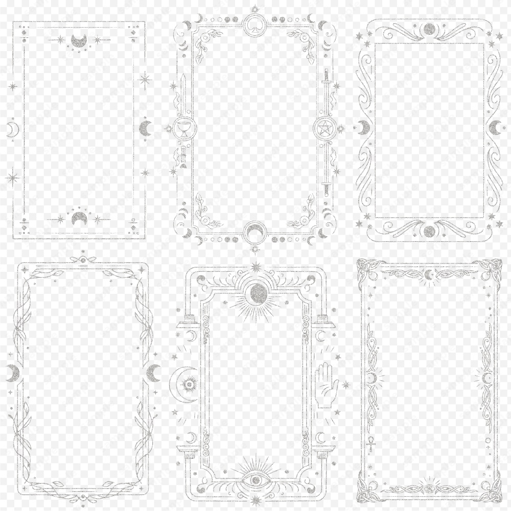 神秘的なタロットモチーフのフレーム100パターン / 4色セット
