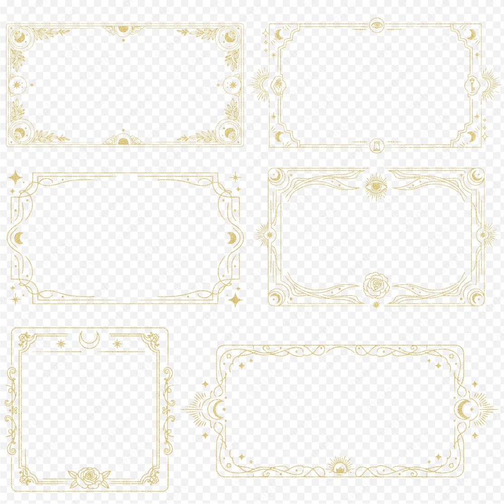 神秘的なタロットモチーフのフレーム100パターン / 4色セット