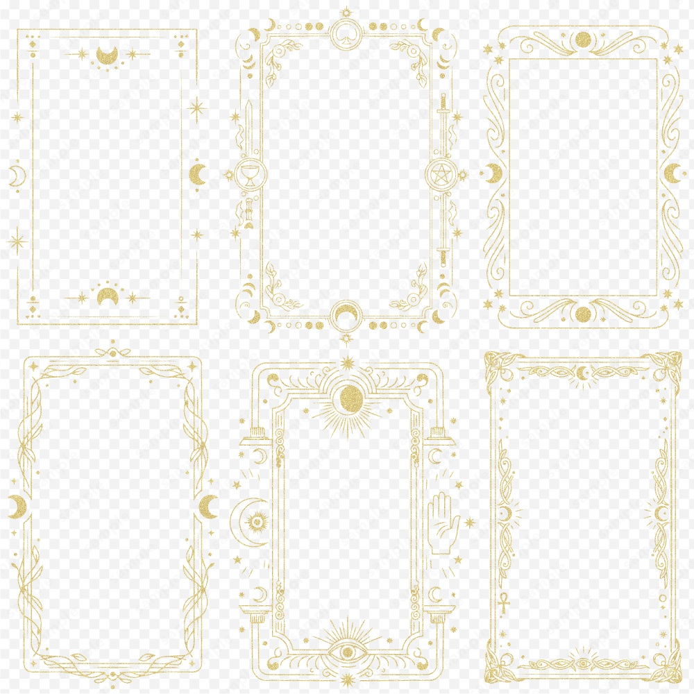 神秘的なタロットモチーフのフレーム100パターン / 4色セット