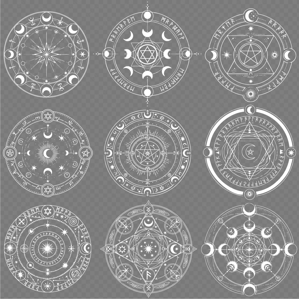 神秘的な魔法陣のイラスト84パターン / 4色セット