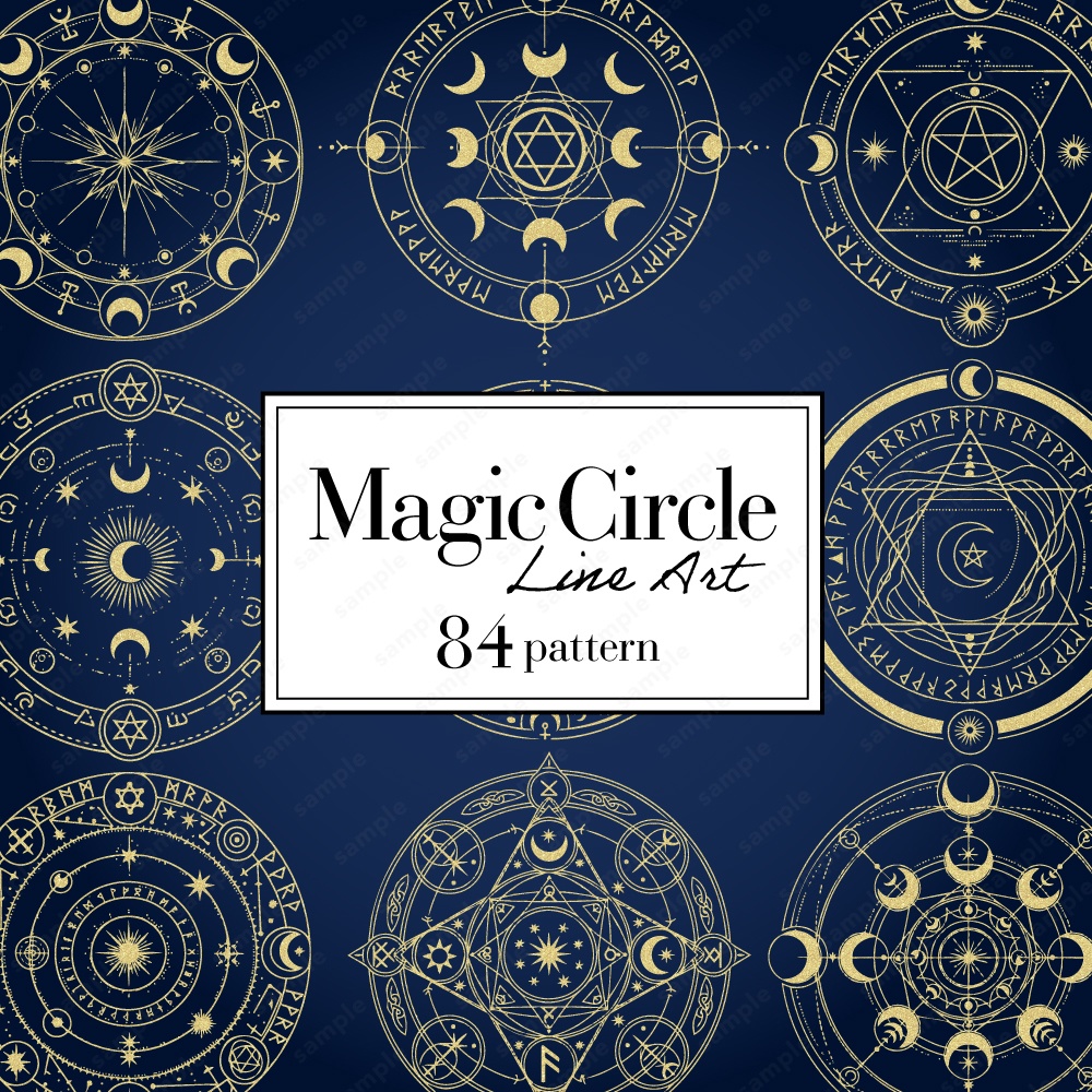 神秘的な魔法陣のイラスト84パターン / 4色セット