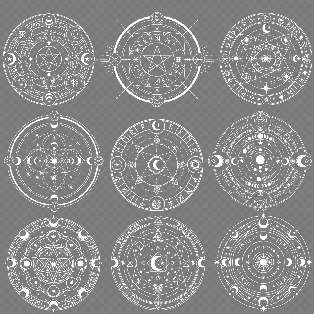 神秘的な魔法陣のイラスト84パターン / 4色セット