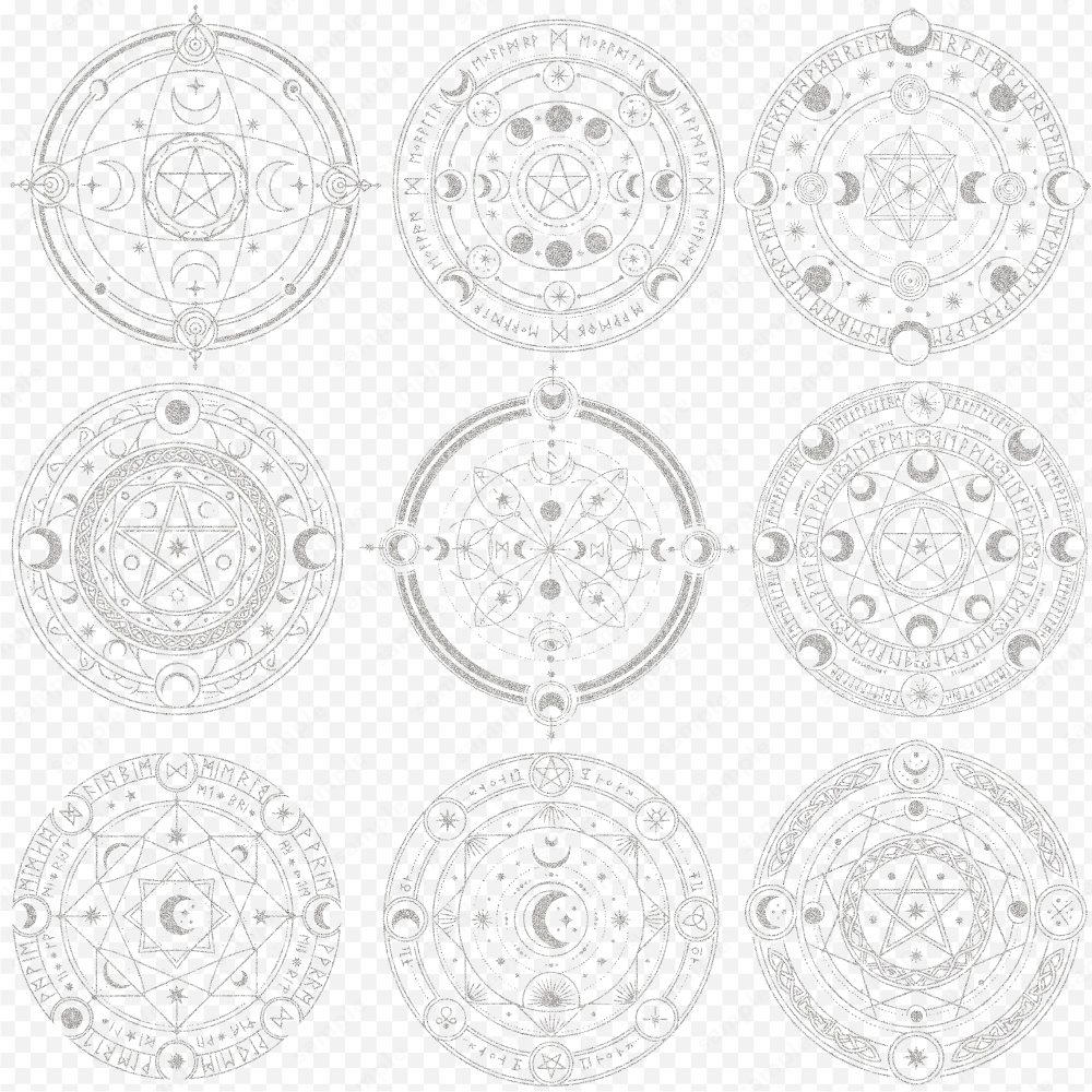 神秘的な魔法陣のイラスト84パターン / 4色セット