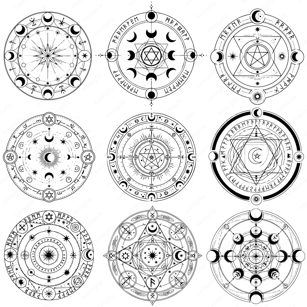 神秘的な魔法陣のイラスト84パターン / 4色セット