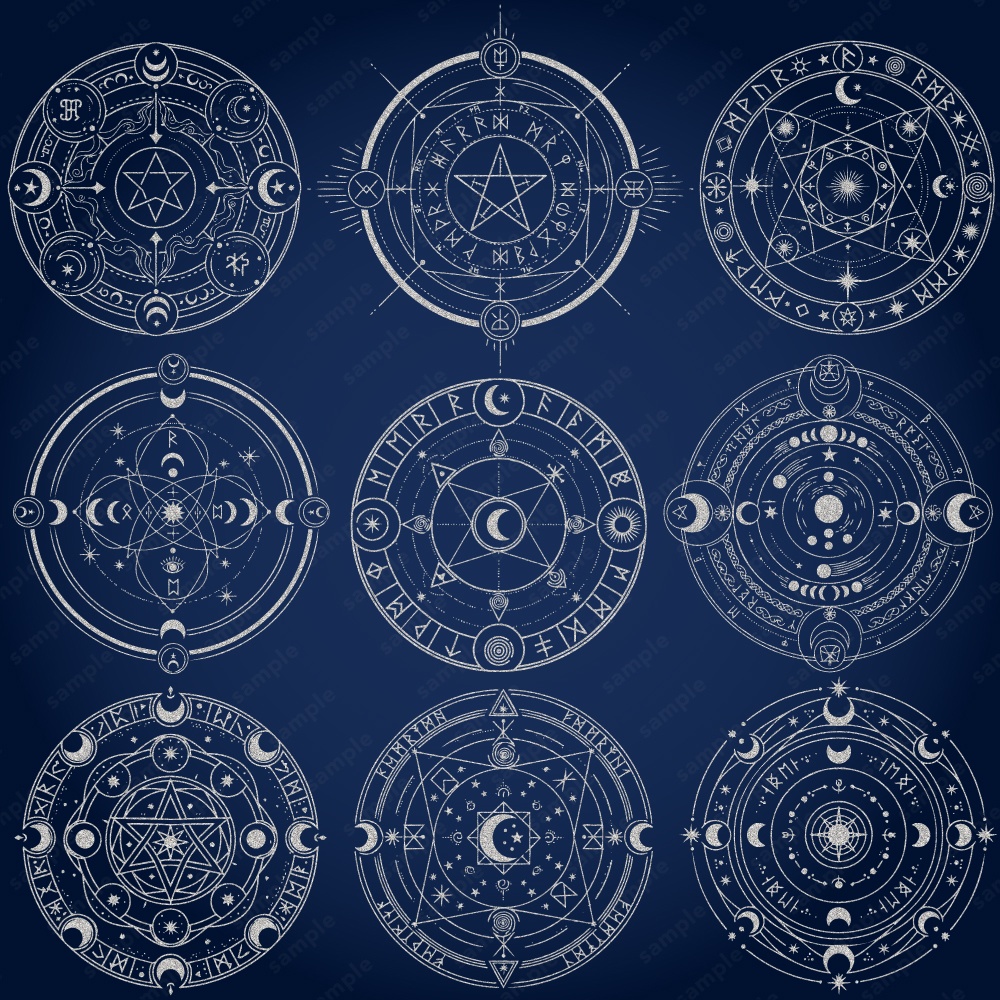 神秘的な魔法陣のイラスト84パターン / 4色セット