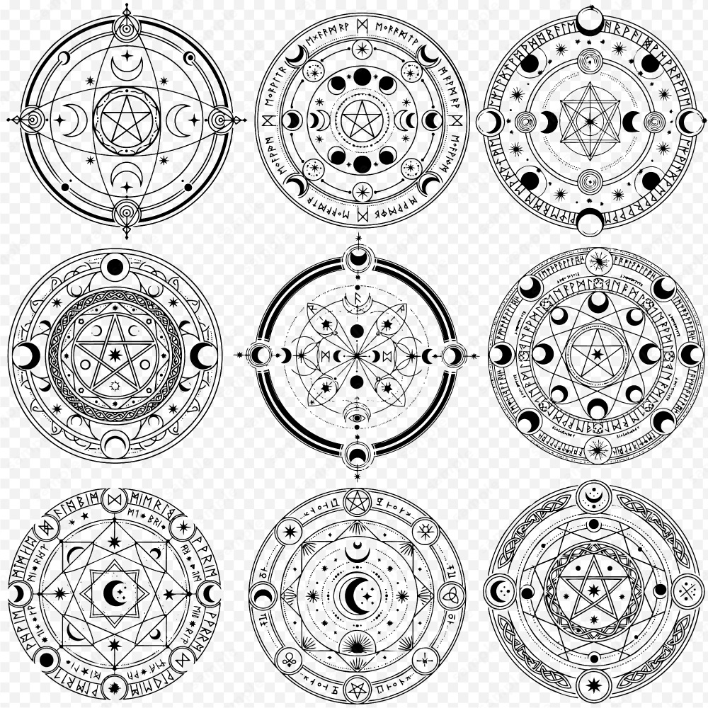 神秘的な魔法陣のイラスト84パターン / 4色セット