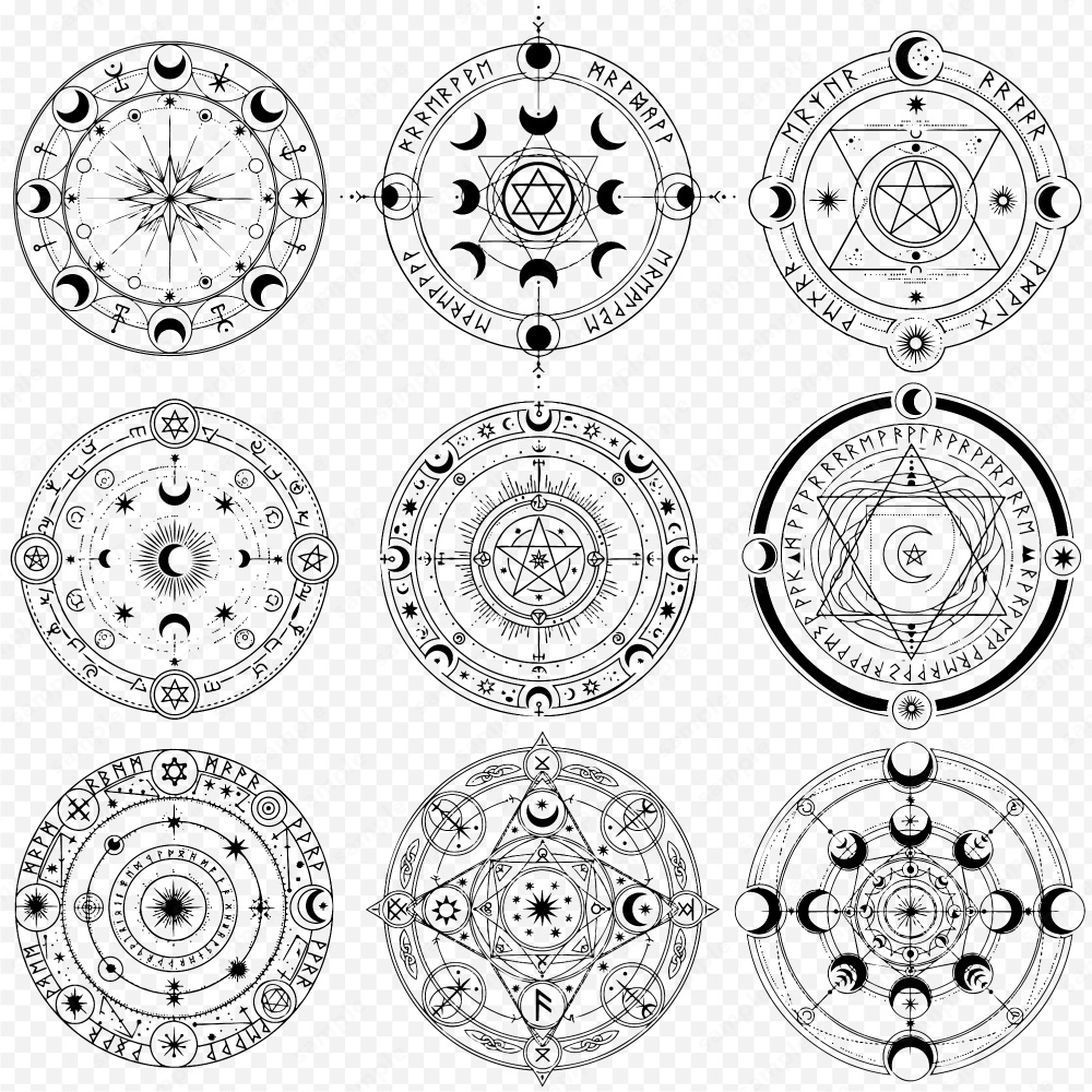 神秘的な魔法陣のイラスト84パターン / 4色セット