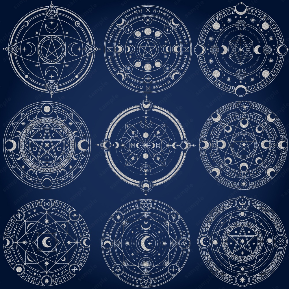 神秘的な魔法陣のイラスト84パターン / 4色セット