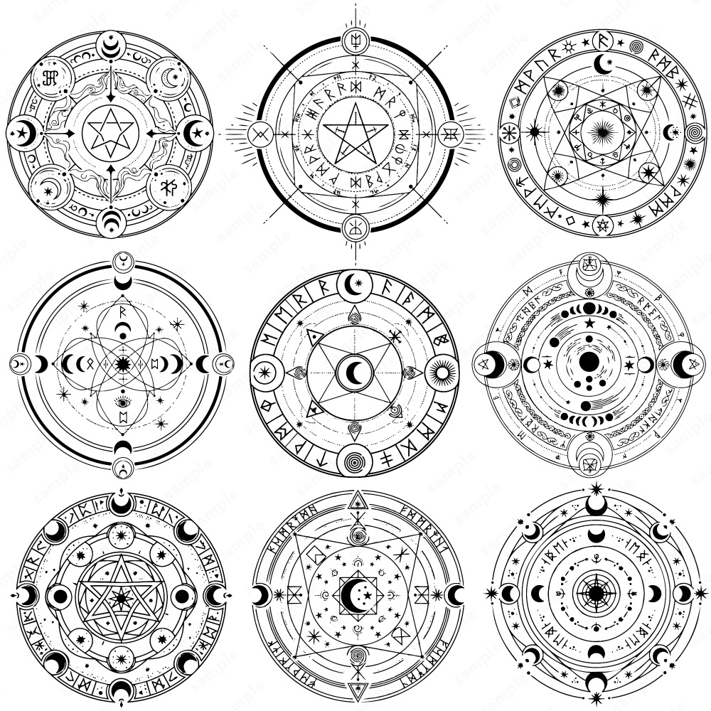 神秘的な魔法陣のイラスト84パターン / 4色セット