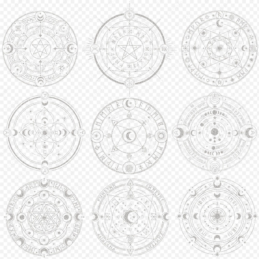 神秘的な魔法陣のイラスト84パターン / 4色セット