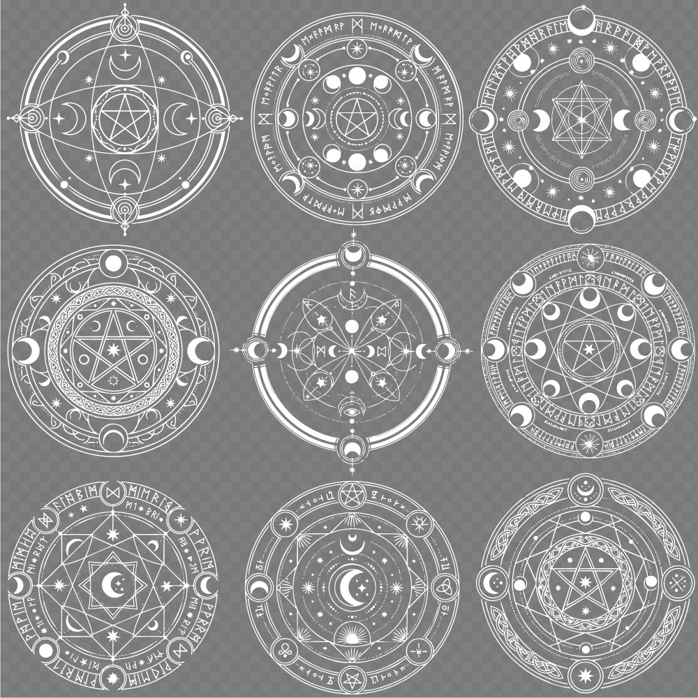神秘的な魔法陣のイラスト84パターン / 4色セット