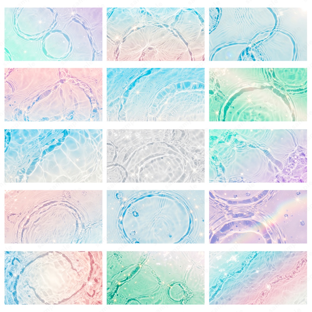 【背景素材】キラキラ透明感の幻想的な水面テクスチャ50枚セット