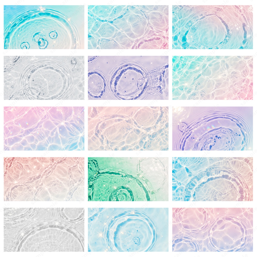 【背景素材】キラキラ透明感の幻想的な水面テクスチャ50枚セット