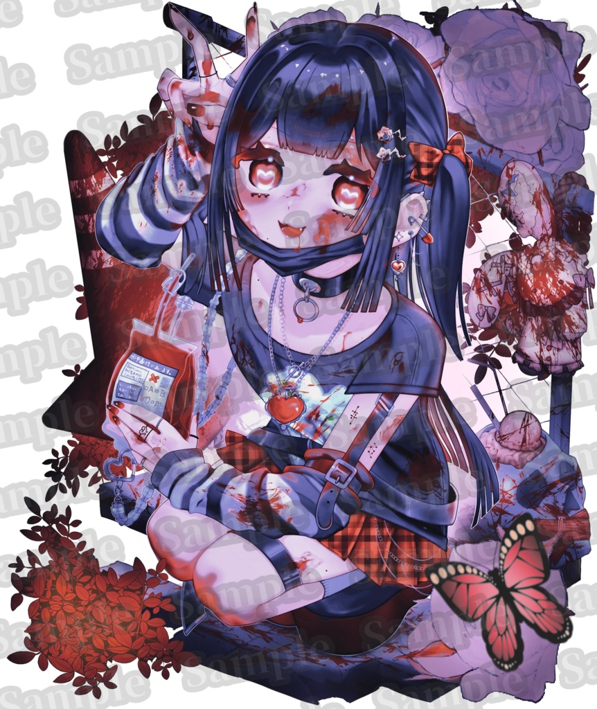 血まみれじゅーす　ビッグシルエットTシャツ