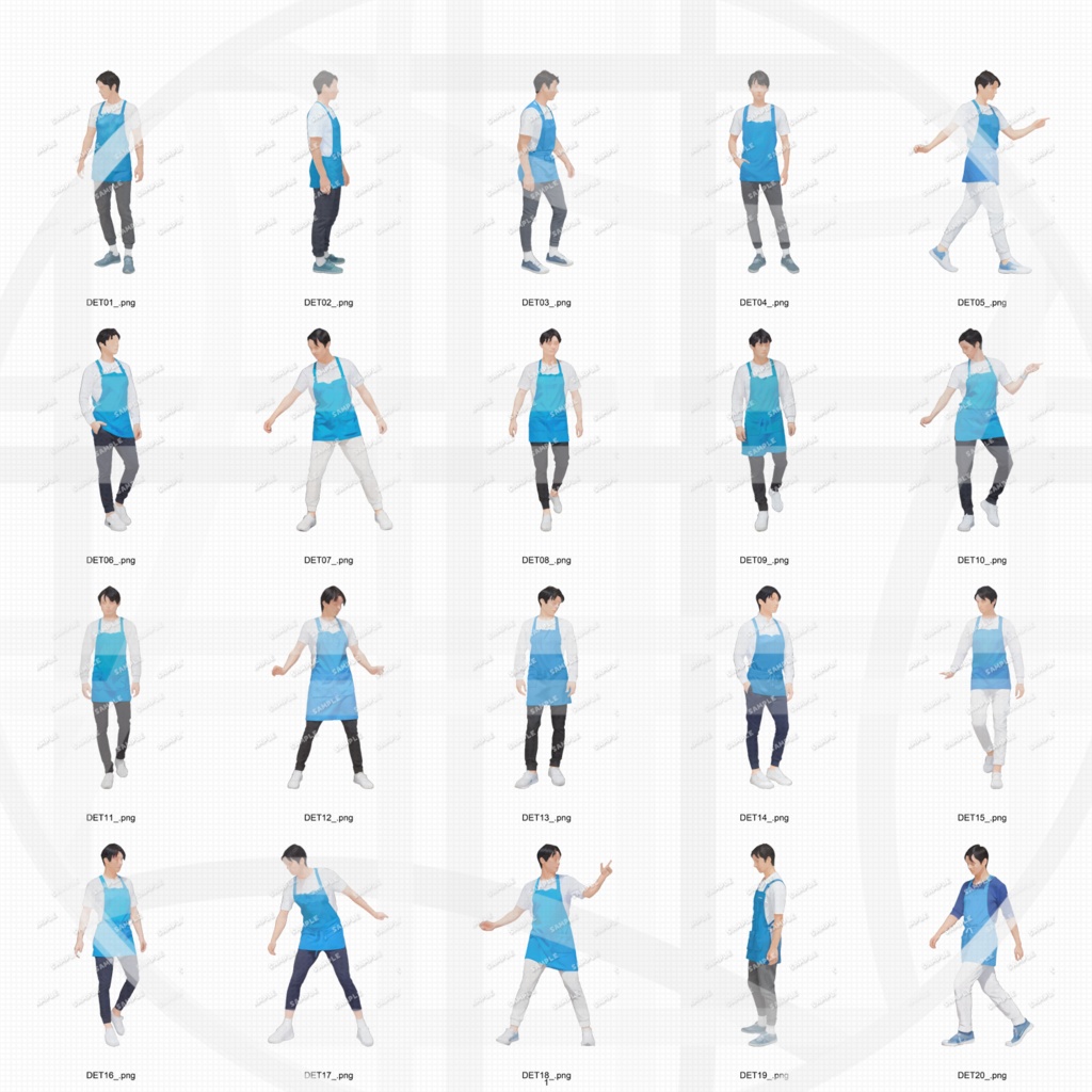 ●幼稚園・保育園・こども園 建築CGパース用人物添景 イラスト素材セット 240カット