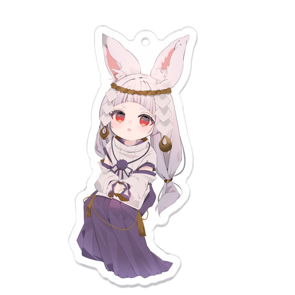 兎神とと アクリルキーホルダー(お座りイラスト)