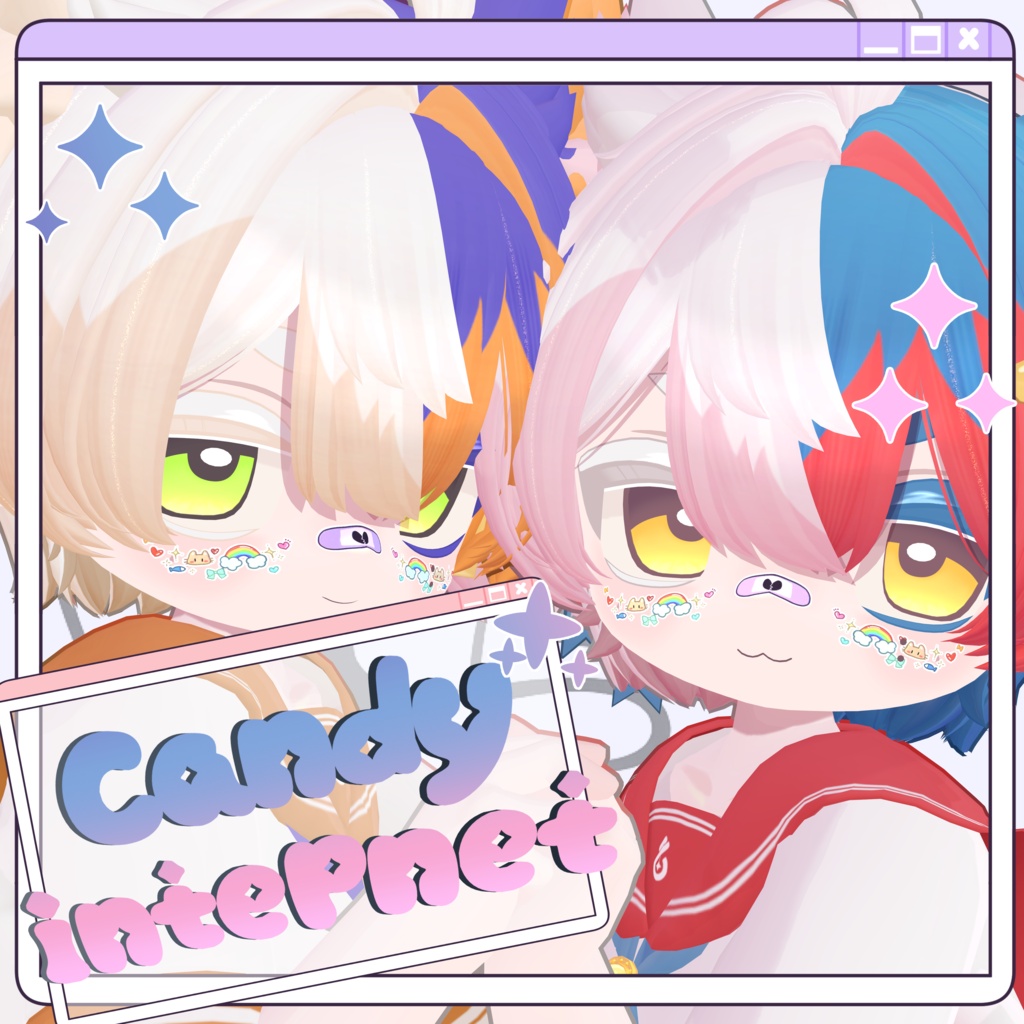 【24時間限定無料】🍬 Candy Internet Face Sticker #Noirtone