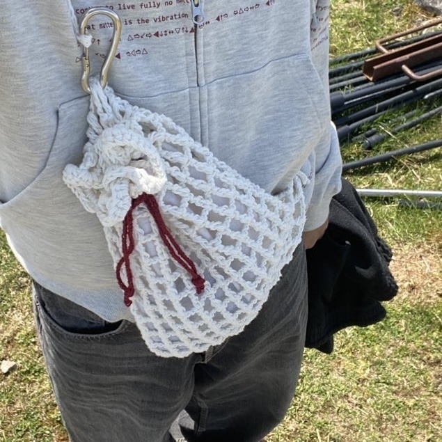 No.2 手編みメッシュナップサック 幅普通