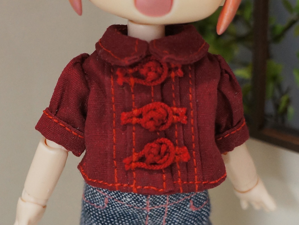 ドール用チャイナ風半袖ブラウス