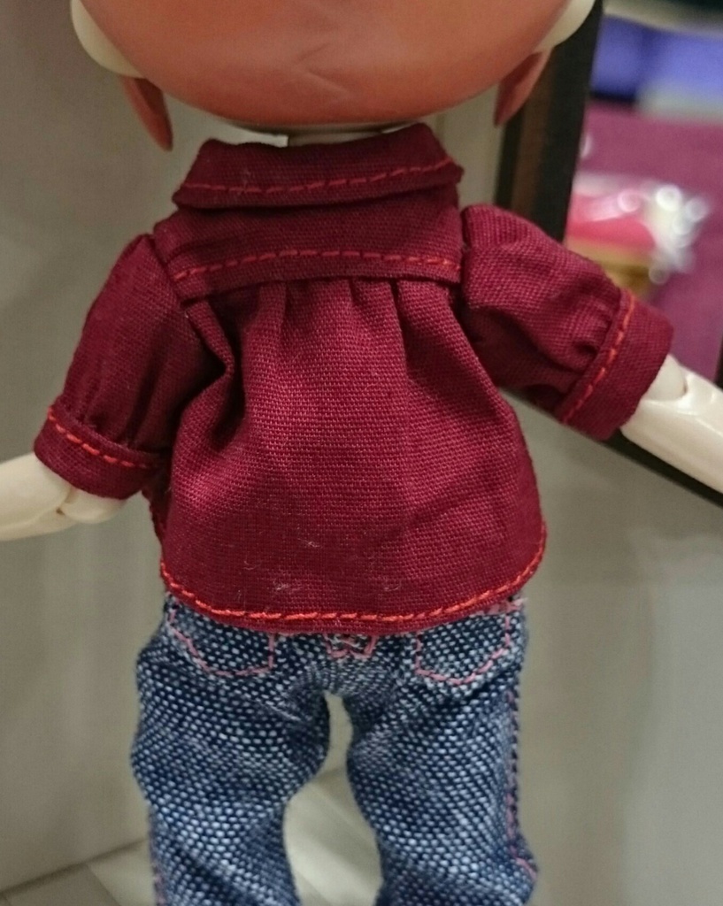 ドール用チャイナ風半袖ブラウス