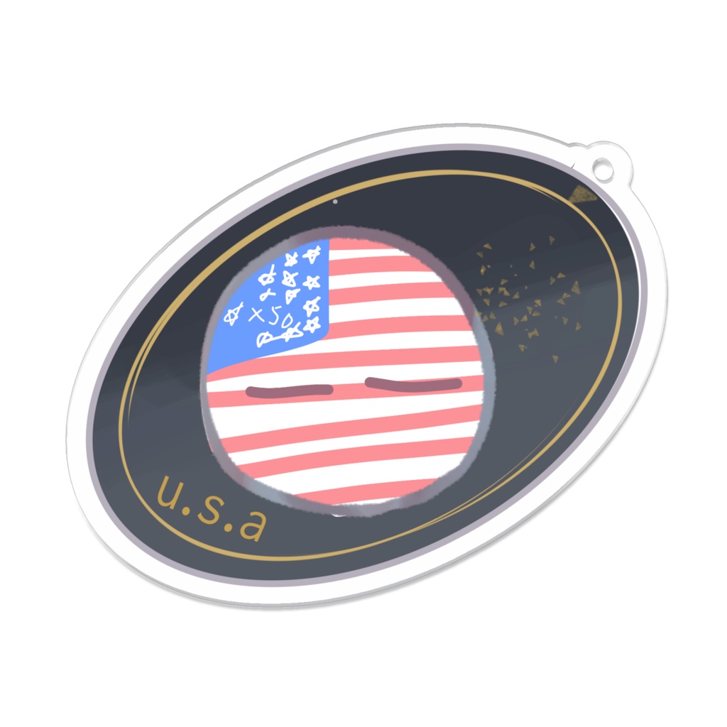 アメリカの楕円型アクリルキーホルダー