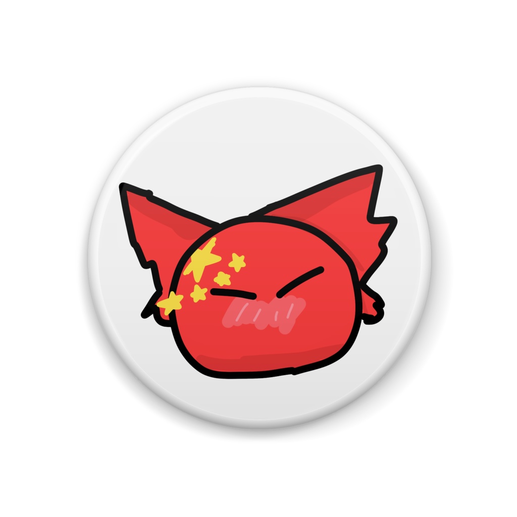 猫耳中国の缶バッチ