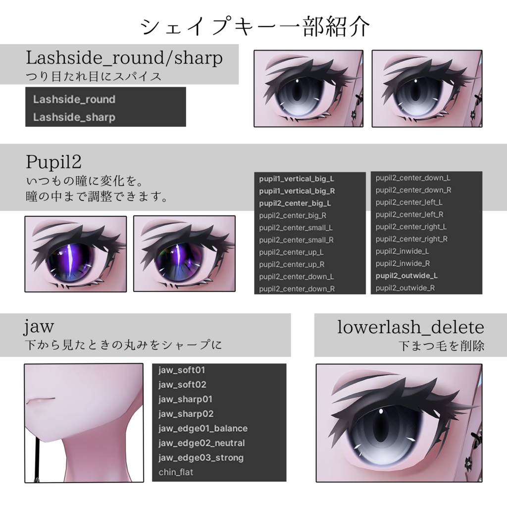 【ラシューシャ】Shapekey Plus シェイプキープラス 追加シェイプキー【Lasyusha】