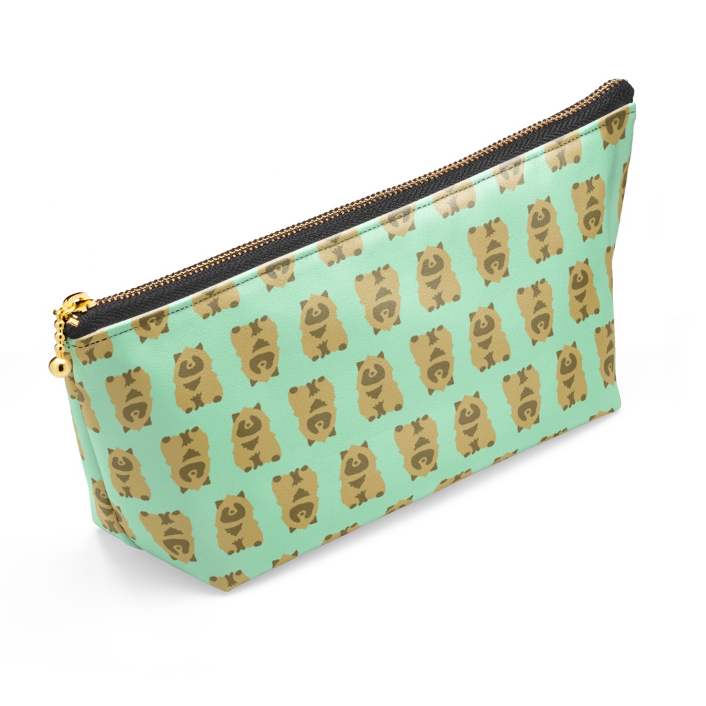 たぬきたっぷり!合皮ポーチ