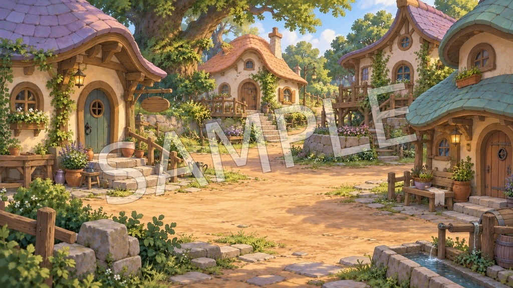 童話の村・物語背景6場面セット|ノベルゲーム・TRPG向け【AI生成/PNG】