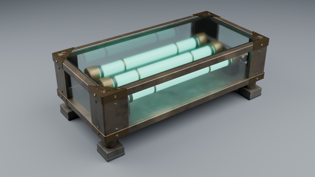 SF風・発光管ローテーブル -Energy Tube Coffee Table-【VRChat向け3Dモデル】