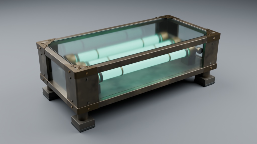 SF風・発光管ローテーブル -Energy Tube Coffee Table-【VRChat向け3Dモデル】