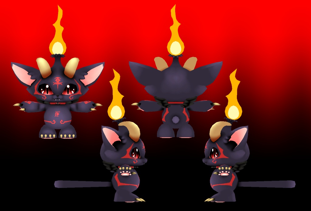 オリジナル3Dモデルデータ【アクマネコ】