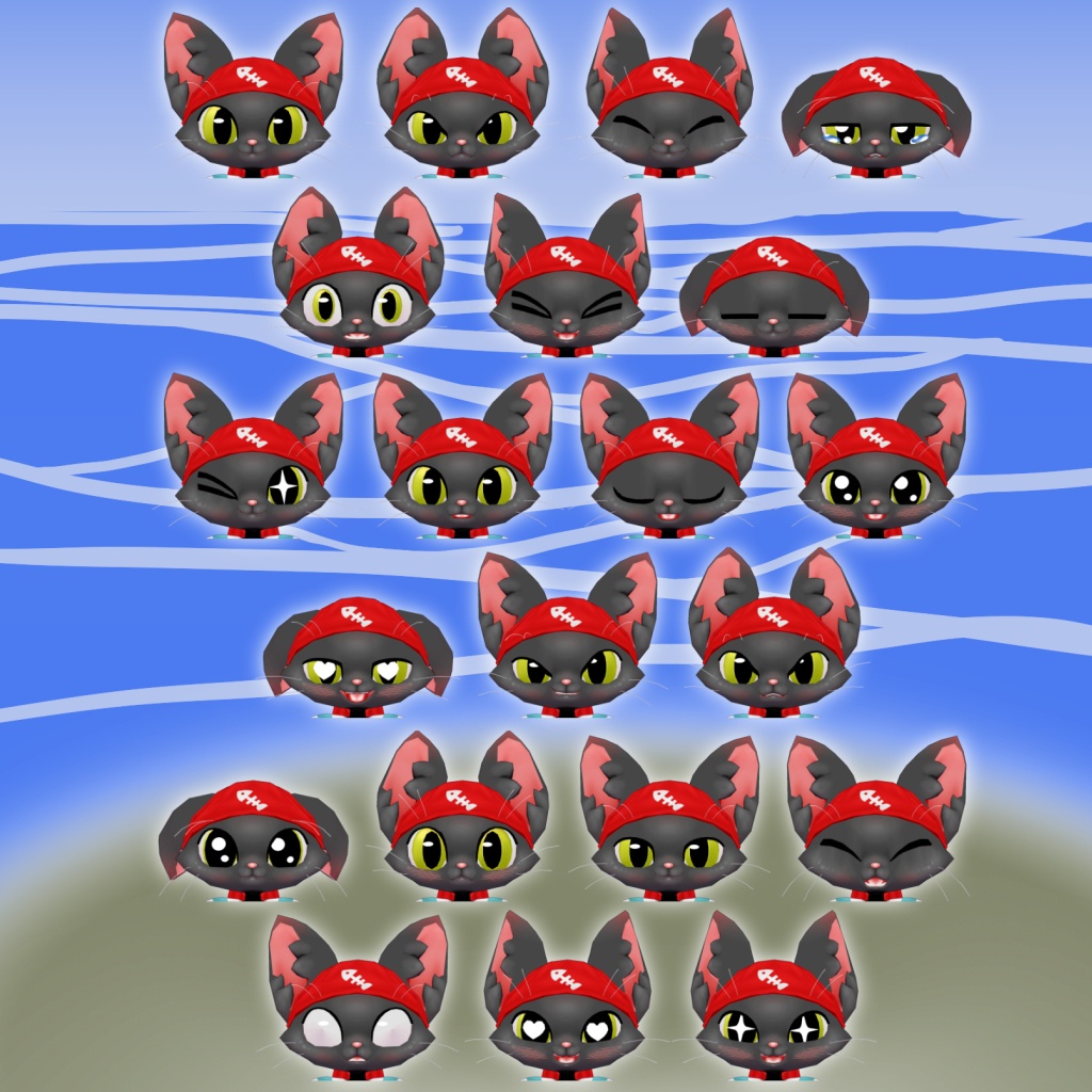 オリジナル3Dモデルデータ【かいぞくキャット】