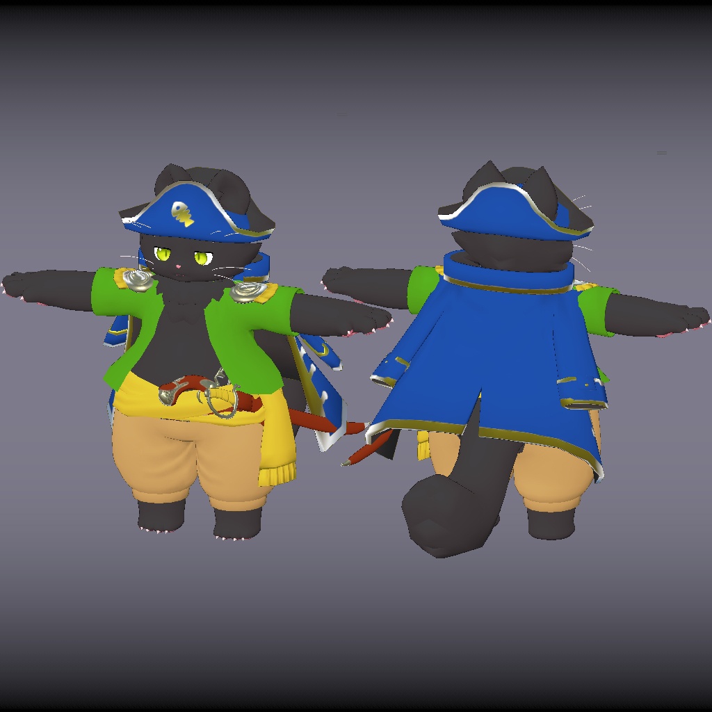 VRChat想定モデル【キャプテンキャット】