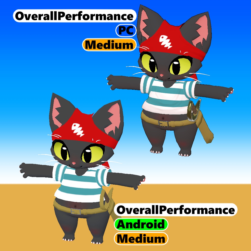 VRChat想定モデル【かいぞくキャットV2】
