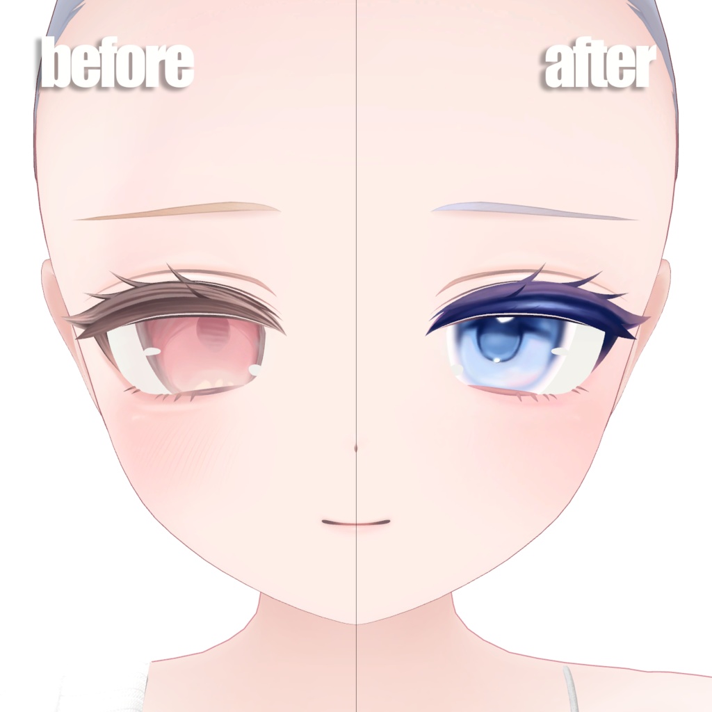 【Eku】meke up and Eye texture+うるうるまばたき