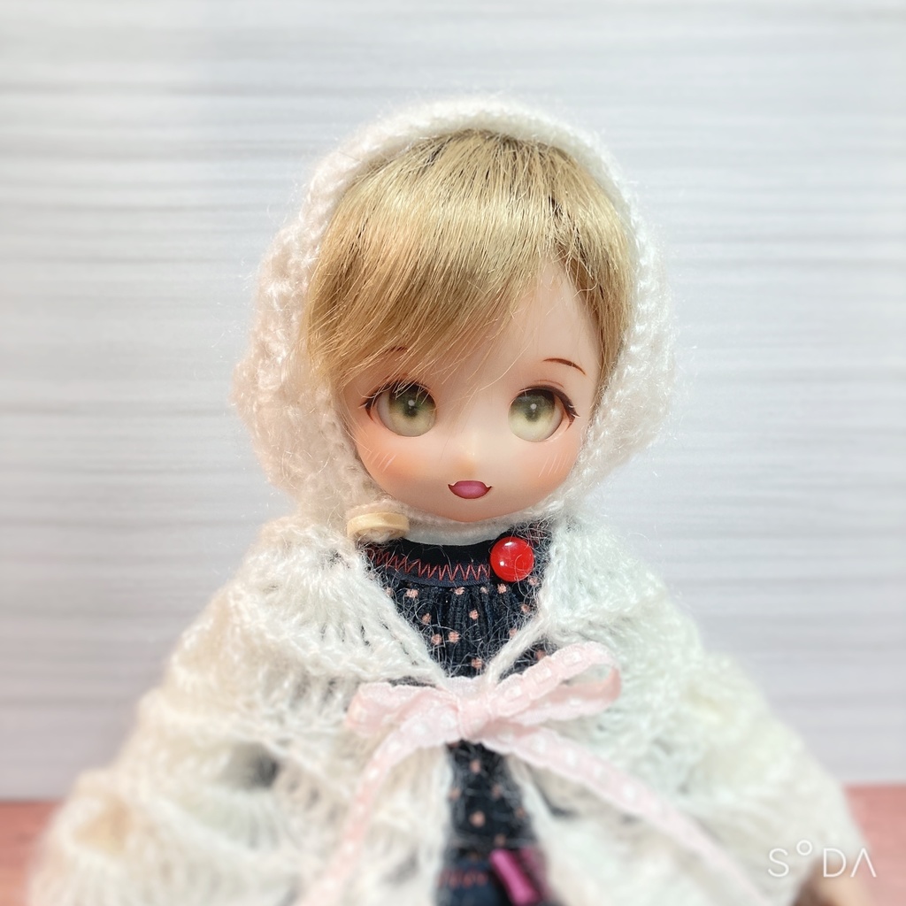 幼SD・imomodoll1/6サイズ ストール&帽子セット 淡雪