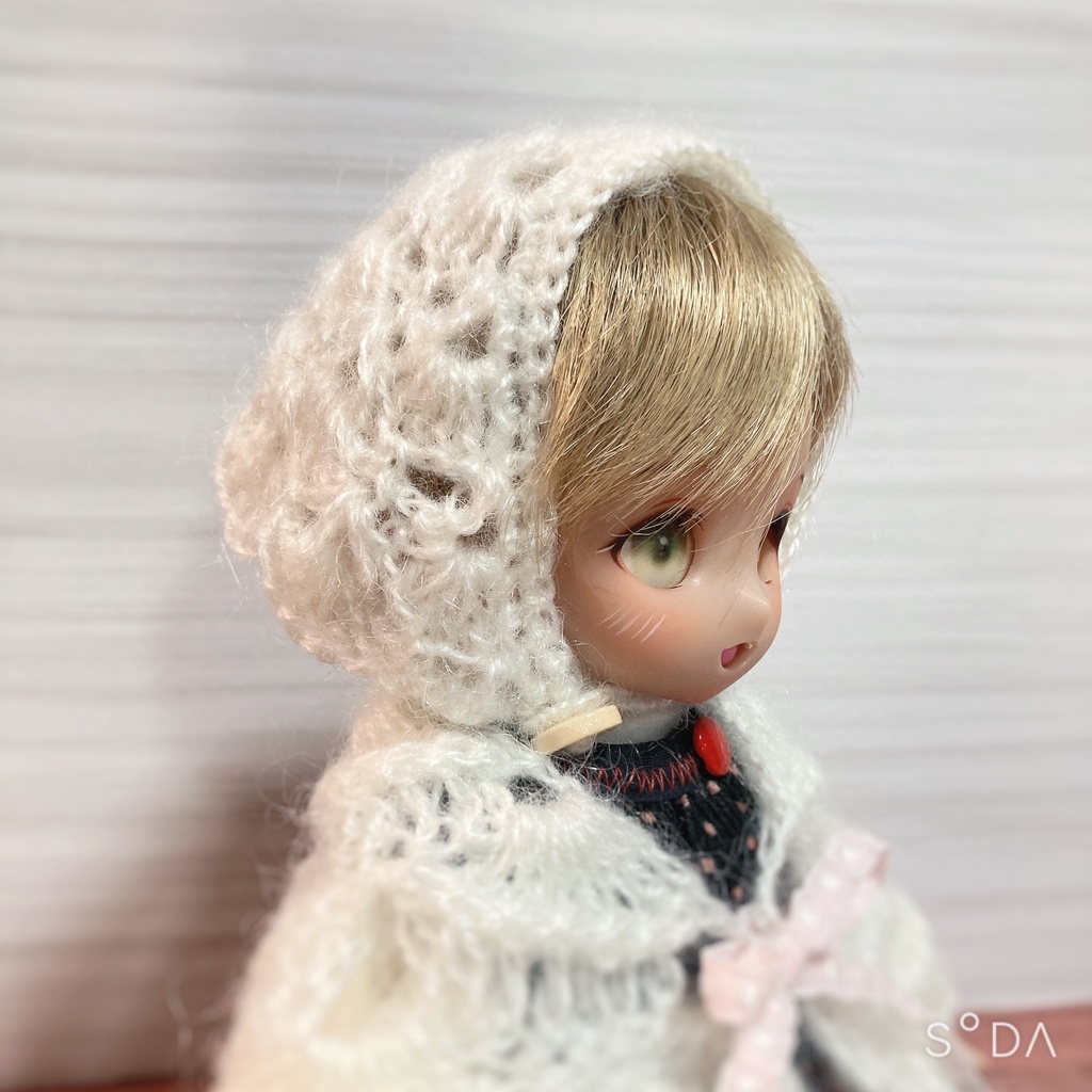 幼SD・imomodoll1/6サイズ ストール&帽子セット 淡雪
