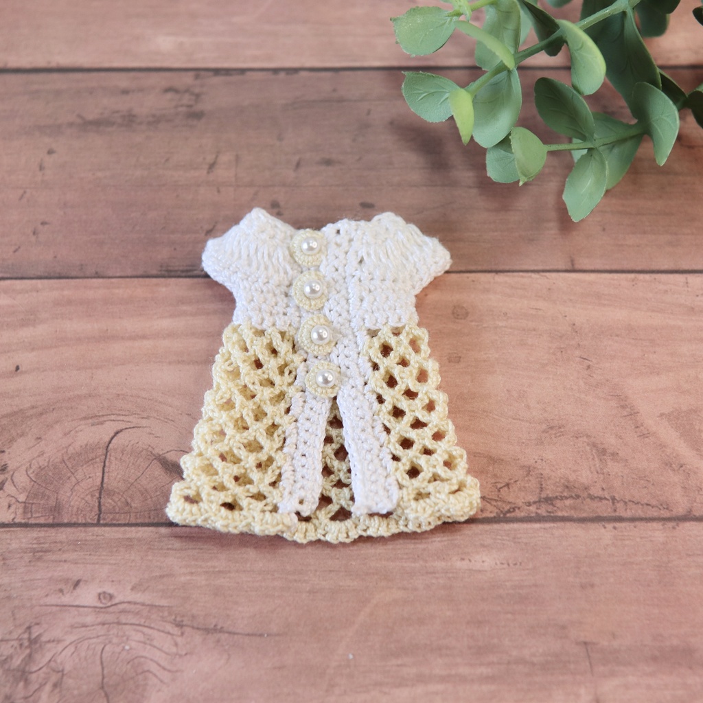 ちいさな ふく 透かし編みチュニック&おぼうしセット