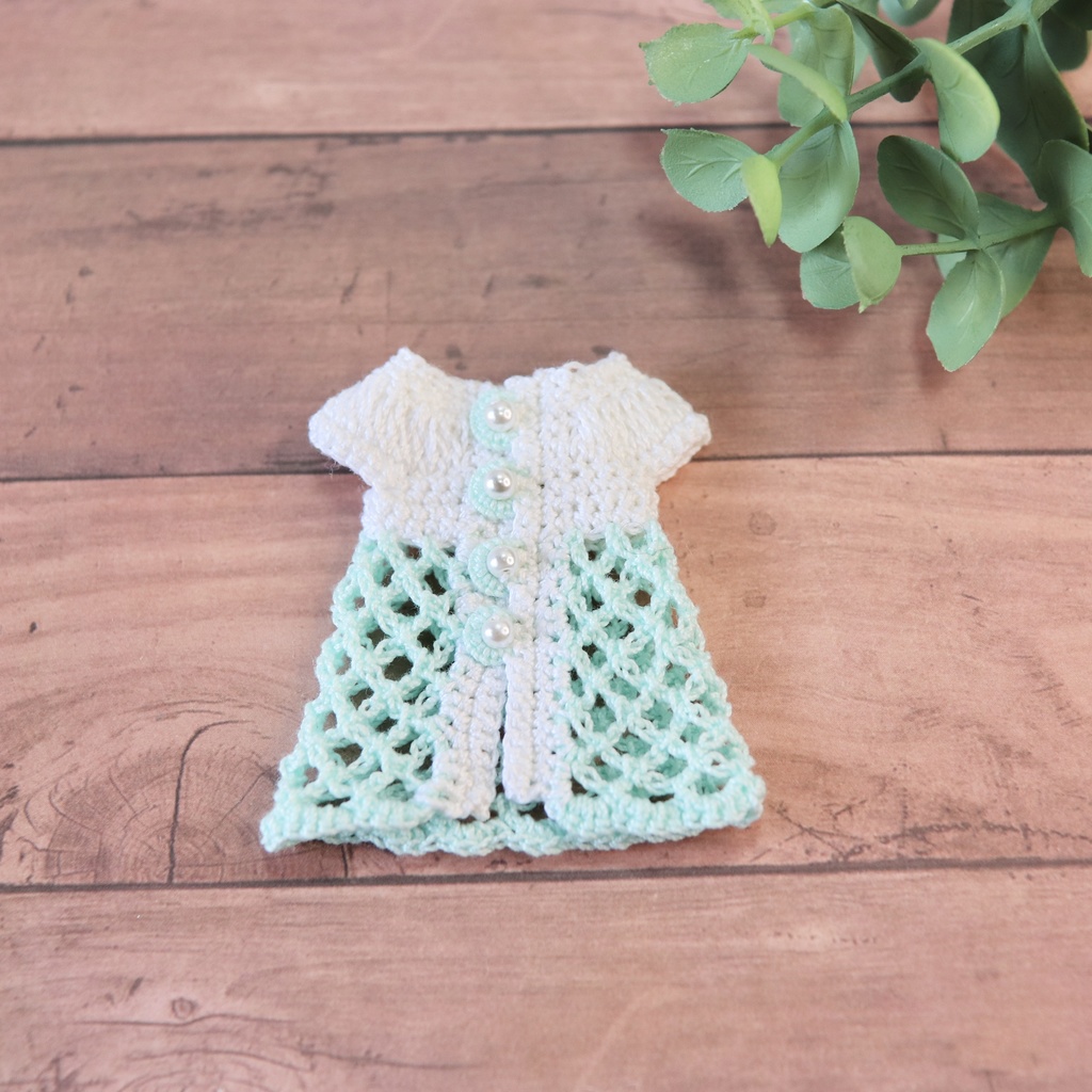 ちいさな ふく 透かし編みチュニック&おぼうしセット