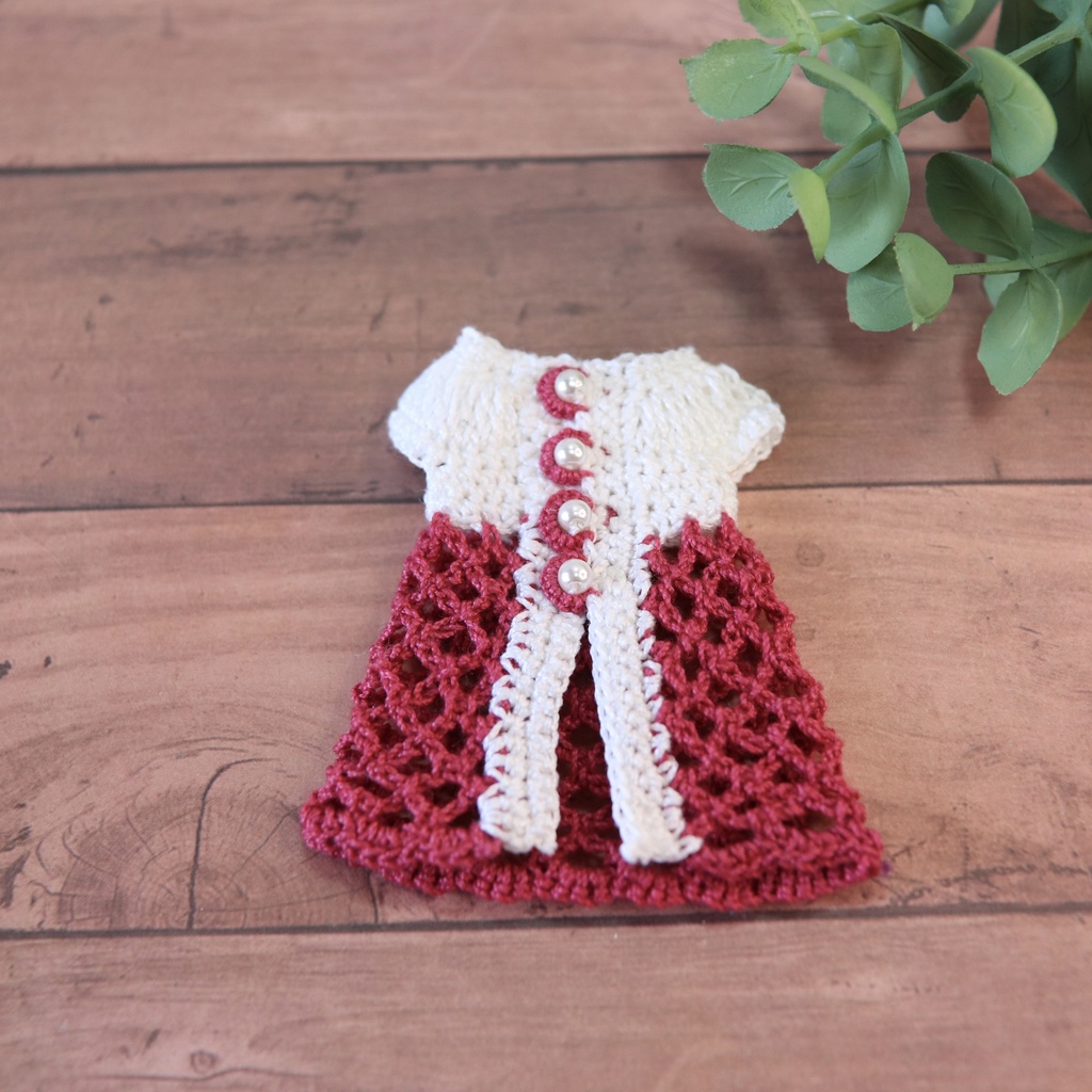 ちいさな ふく 透かし編みチュニック&おぼうしセット