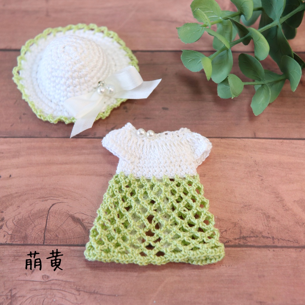 ちいさな ふく 透かし編みチュニック&おぼうしセット