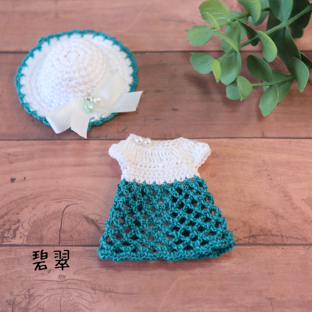 ちいさな ふく 透かし編みチュニック&おぼうしセット