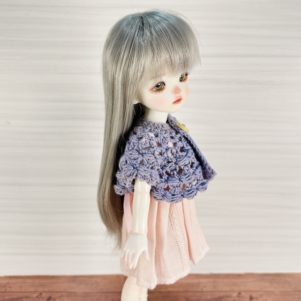 1/6(30cm)ドールサイズ ぽこぽこ編みのクロッシェボレロ アイリス