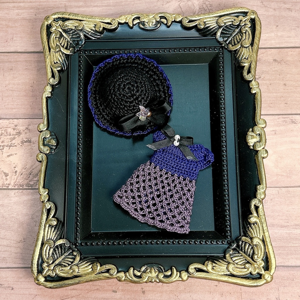 フレームアームズ・ガールサイズ 透かし編みチュニック&おぼうしセット スペシャルカラー ヴィオラ Twilight ・Midnight