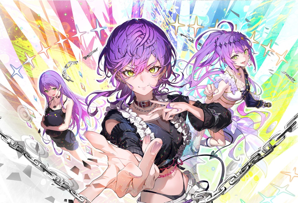 常闇トワ_2ndライブ_応援広告イラスト_ブランケット