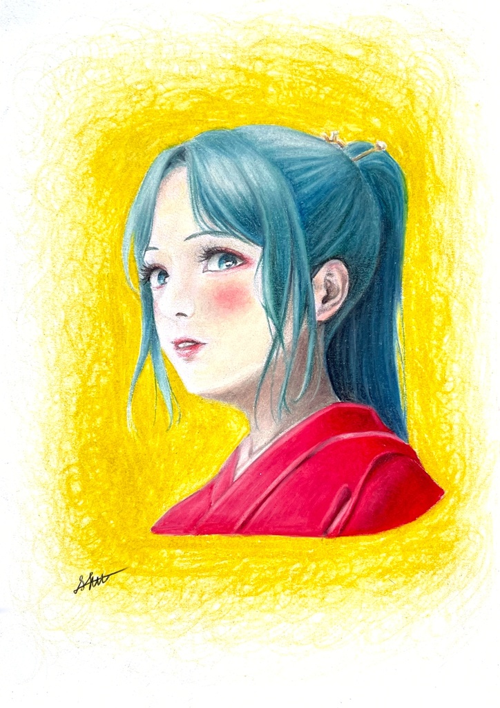色鉛筆画　『大和』
