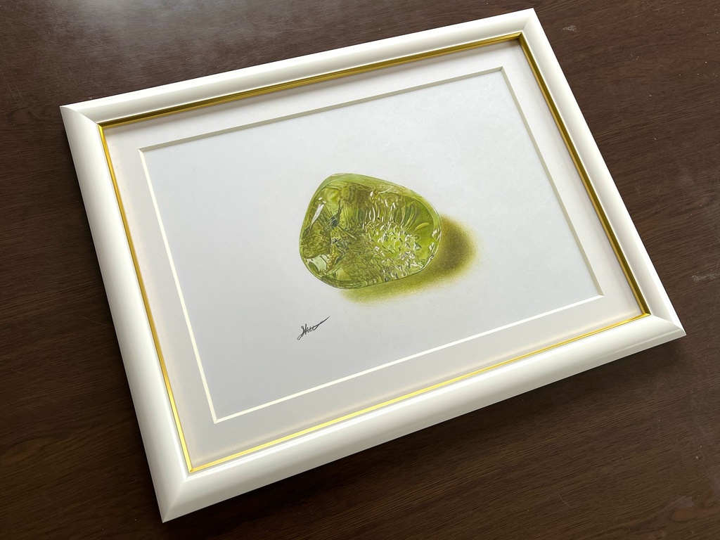 色鉛筆画『かんらん石』